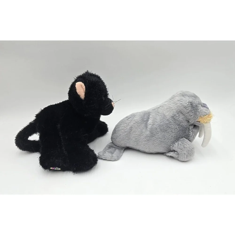 4 Ganz‎ Webkinz Plush No Codes Bulldog Hound Walrus Black Cat